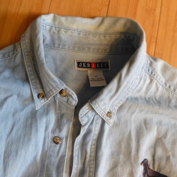 JERZEE DENIM LS SHIRT BLK DASCHUND XL - Picture 5 of 5